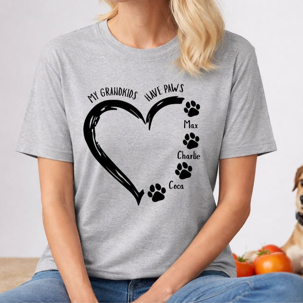 My Grandkids have Paws Custom Dog Grandma T-shirt, Mothers Day Gift for Grandma FSD4803