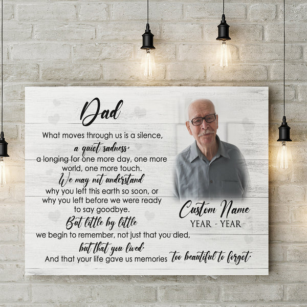 Dad Memorial Canvas Personalized Memorial Sympathy Gift for Loss of Dad Father In Memory NXM277