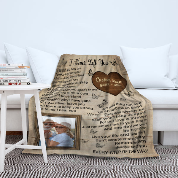 I Never Left You Personalized Memorial Blanket, Remembrance Gift For Loss of Loved One MM22