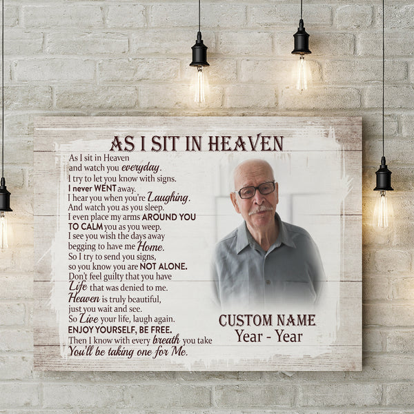 As I Sit In Heaven Memorial Gift For Loss Of Loved One| In Loving Memory Sympathy Gifts NXM378