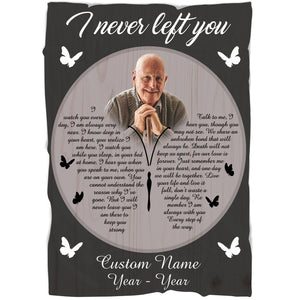 I Never Left You Memorial Blanket, Personalized Remembrance Gift For Loss Of Loved One MM20