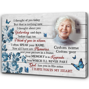 Personalized Memorial Canvas Gifts I Thought Of You| Sympathy Gifts For Loss Loved One In Loving Memory NXM393