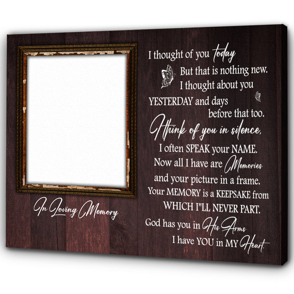 I Thought Of You Memorial Canvas Gifts| Sympathy Gift for Loss of Loved One In Heaven Bereavement Gift NXM165