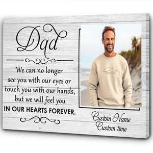 Dad Memorial Canvas Personalized| Memorial Gifts for Loss of Father Sympathy Gifts for Dad M520