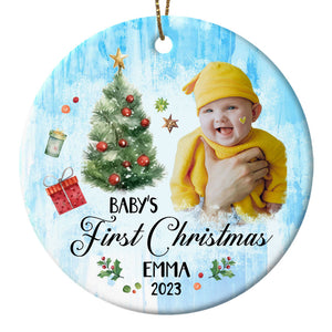 Personalized Christmas Ornaments| My First Christmas Customized Name & Year Baby First Christmas Ornament OMT17-9