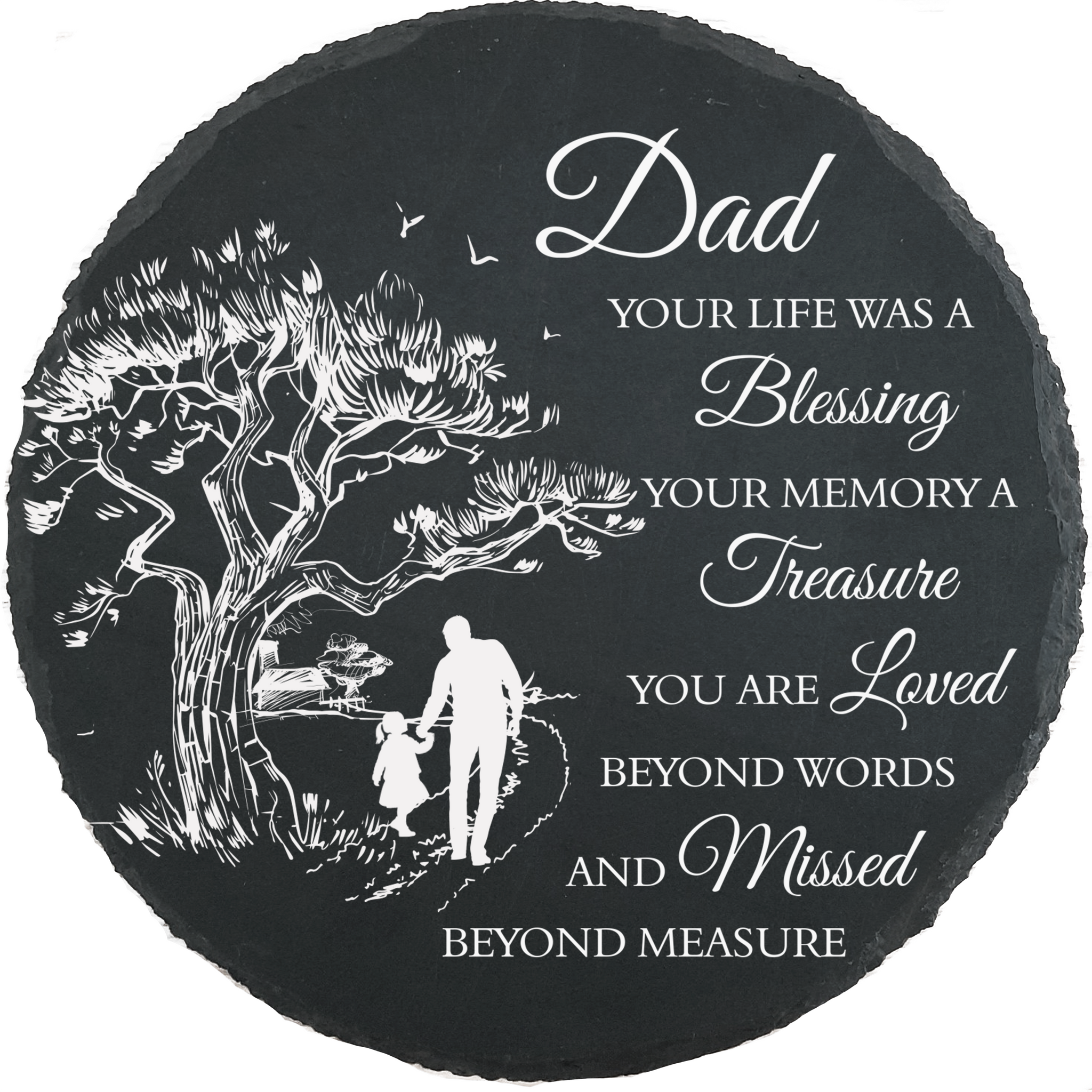 Dad Memorial Stone Memorial Gifts for Loss of Dad in Memory of Dad in Heaven Garden Slate Stone TNA13