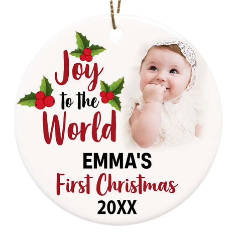 Personalized Christmas Ornaments| My First Christmas Customized Name & Year Baby First Christmas Ornament OMT17-2