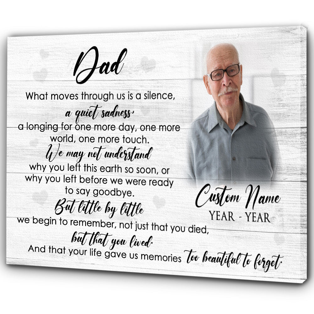 Dad Memorial Canvas Personalized Memorial Sympathy Gift for Loss of Dad Father In Memory NXM277