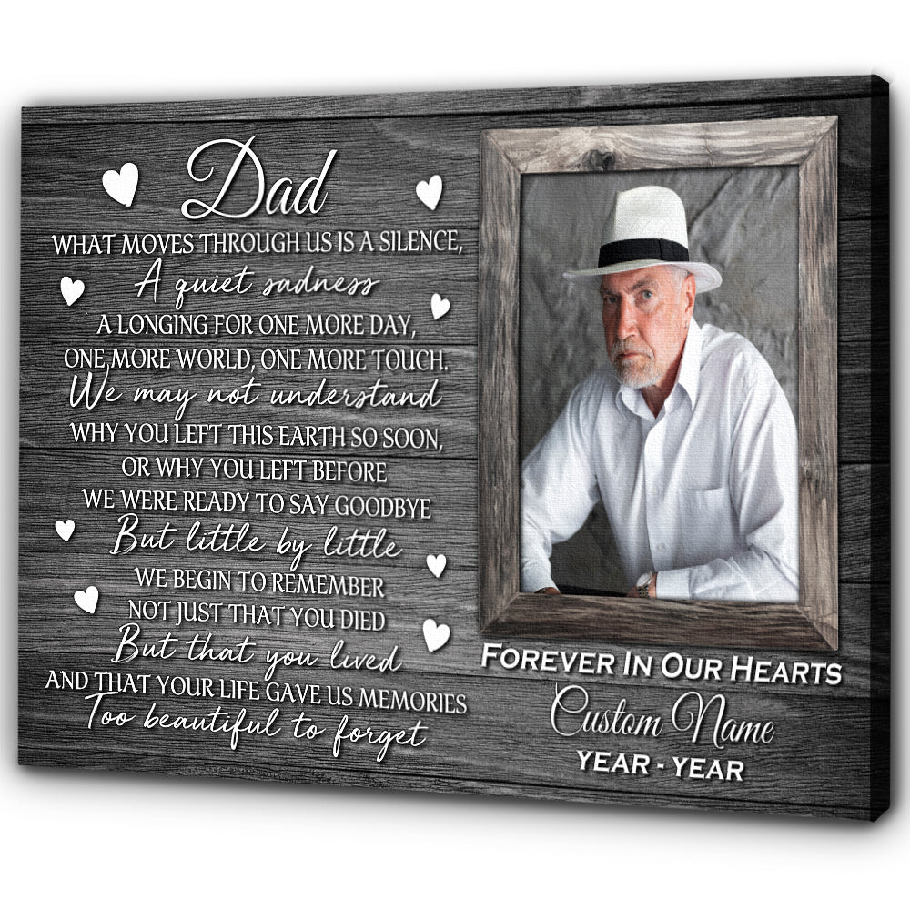 Dad Memorial Personalized Canvas - Sympathy Gift for Loss Of Father Loss Of Dad NXM274