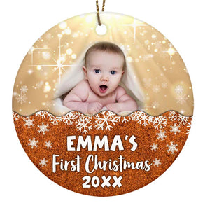 Personalized Christmas Ornaments| My First Christmas Customized Name & Year Baby First Christmas Ornament OMT17-4