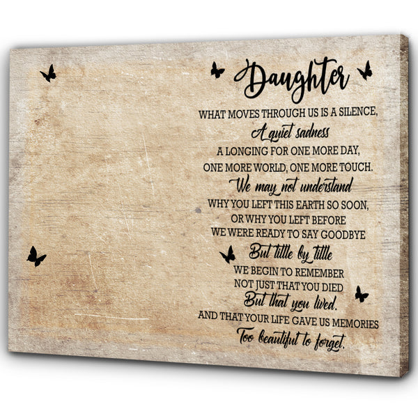 Daughter Memorial Canvas Gift, Sympathy Gift for Loss of Daughter, In Loving Memory Of Daughter NXM429