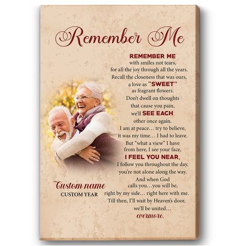 Remember Me Memorial Canvas| Memorial Gifts For Loss Of Loved One n In Memory NXM233