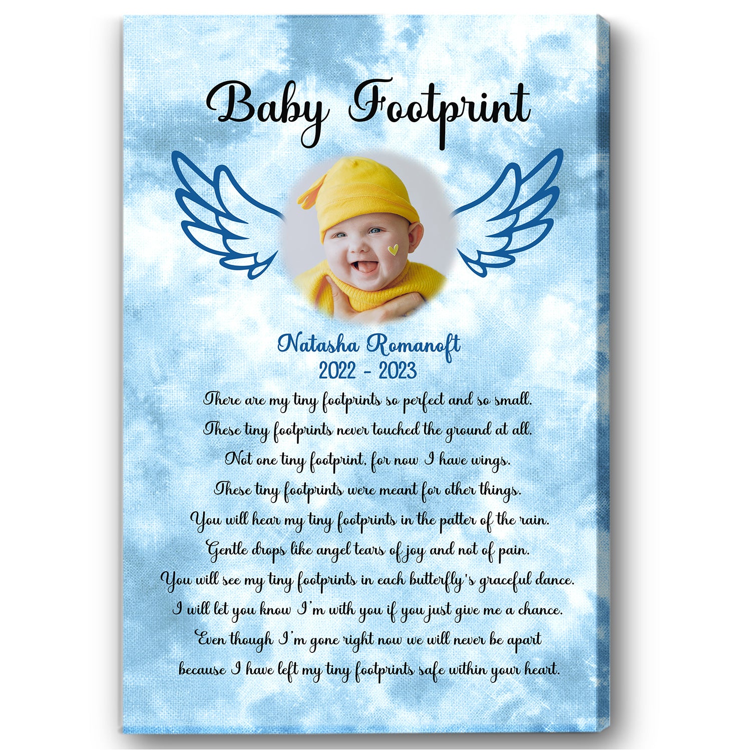 Baby In Heaven Memorial Canvas Gifts, Baby Angel Gift For Loss of Baby Infant Miscarriage Gifts NXM236