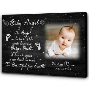 Baby Angel Memorial Canvas Gift Loss Baby| Memorial Gift For Loss of Baby In Heaven| Miscarriage Gifts NXM273