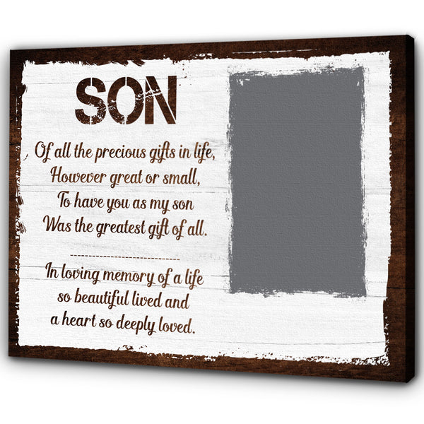 Memorial Gifts For Loss Of Son| Sympathy Gifts For Loss Of Son In Heaven| In Loving Memory of Son Memorial NXM198