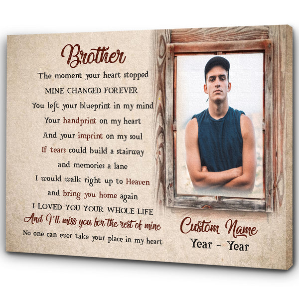 Brother Memorial Canvas Gift, Memorial Gift For Loss Of Brother, In Memory Of Brother NXM309