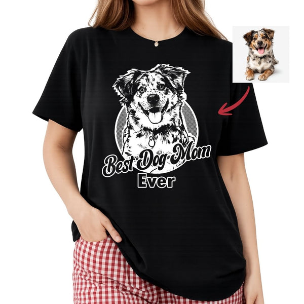 Best Dog Mom Ever Custom Dog T-shirt, Dog Art Personalized Gift FSD4826