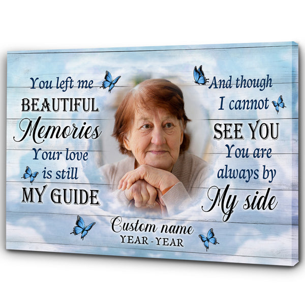 Personalized Memorial Canvas| Sympathy Gift for Loss of Loved One in Heaven Remembrance Gift NXM67