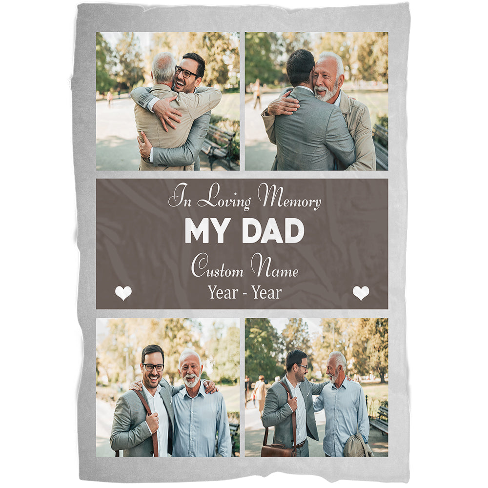 Memorial Blanket For Loss Of Dad| Dad Memorial Sympathy Blanket Throw| In Loving Memory of Dad MM38