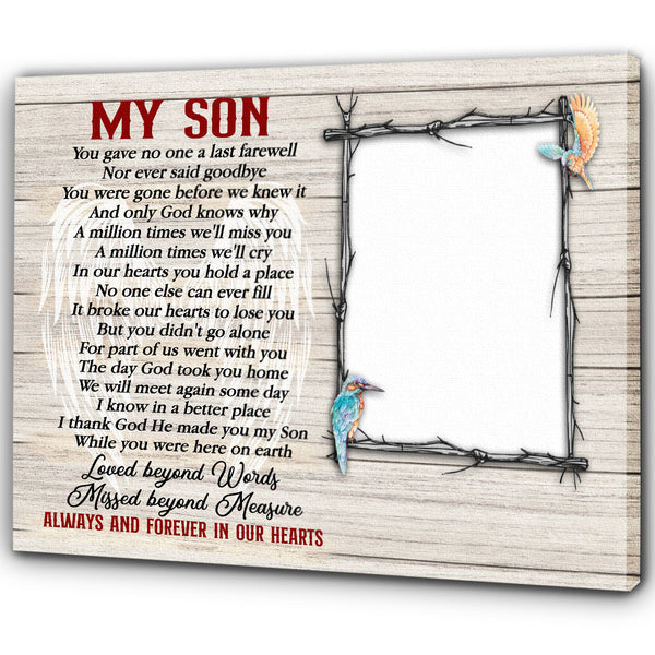 Son Memorial Canvas Personalized Gifts| Son Remembrance, Son In Heaven Sympathy Gift NXM205