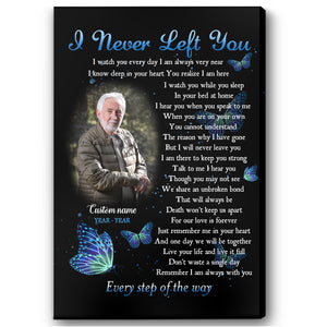 Personalized Memorial Canvas I Never Left You| Sympathy Gift for Loss of Loved One Bereavement Gift NXM224