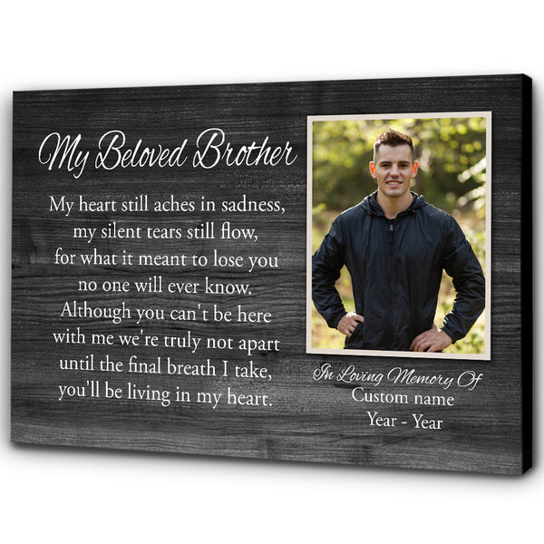 Personalized Brother Memorial Gift Canvas| My Beloved Brother Sympathy Gifts for Loss of Brother NXM312