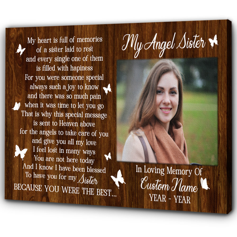 Personalized Sister Memorial Canvas| Sympathy Gift for Loss of Sister| in Memory of Sister NXM405