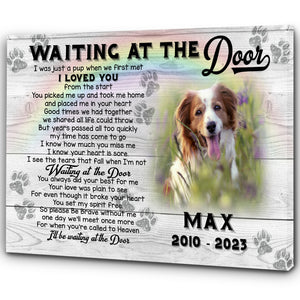 Waiting At The Door Memorial Dog Canvas Gift| Sympathy Gifts For Loss of Dog| Remembrance Gifts for Dog NXM140