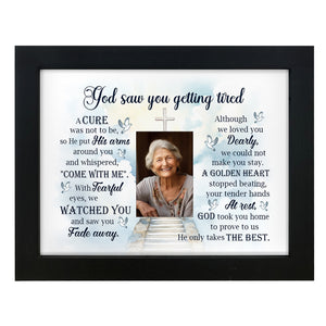 Memorial Shadow Box, Sympathy Picture Frame Gifts for Loss of Loved One, God Saw You Getting Tired TND9