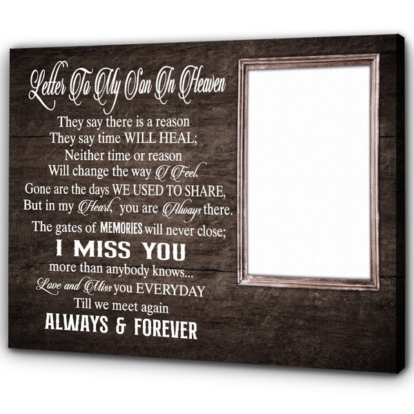 Son Memorial Canvas| Loss of Son Personalized Memorial Gift| Sympathy Gift for Son In Memory of Son NXM206