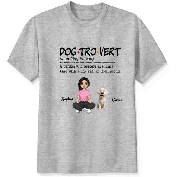 Funny Dogtrovert prefers spending time with Dogs Custom Shirt FSDM4