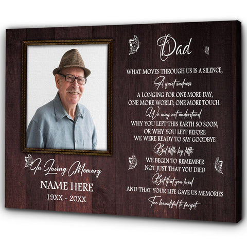 Dad Memorial Canvas| Personalized Dad Remembrance Sympathy Gift for Loss of Father Dad NXM272