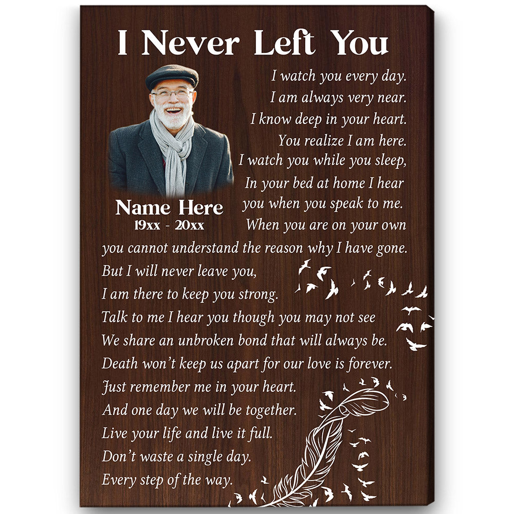 Personalized Memorial Canvas Gifts - I Never Left You| Sympathy Gift For Loss Of Loved One NXM403