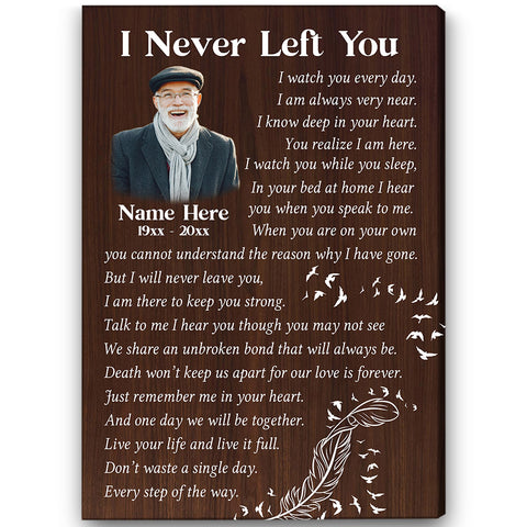 Personalized Memorial Canvas Gifts - I Never Left You| Sympathy Gift For Loss Of Loved One NXM403