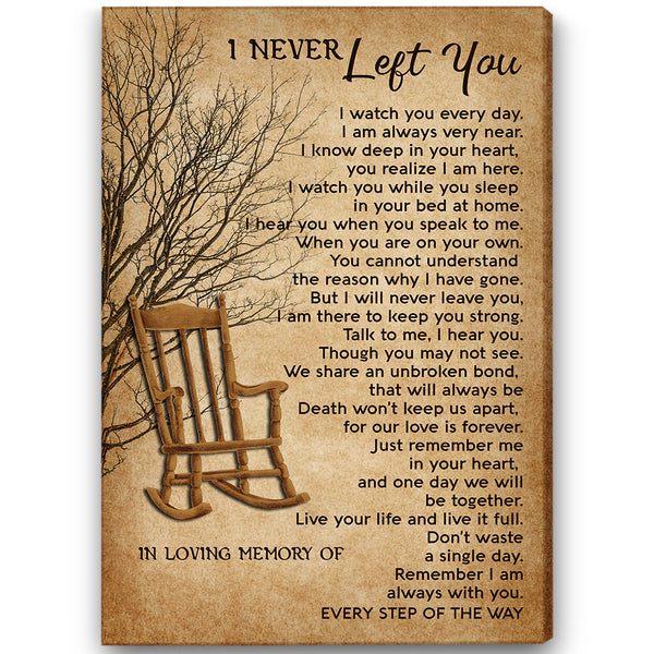 Memorial Canvas Gift| Sympathy Gift for Loss of Loved One In Heaven| I Never Left You Canvas NXM448