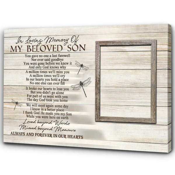 Son Memorial Canvas Gift - In Memory Of Son| Son In Remembrance Sympathy Gifts For Loss Of Son NXM406