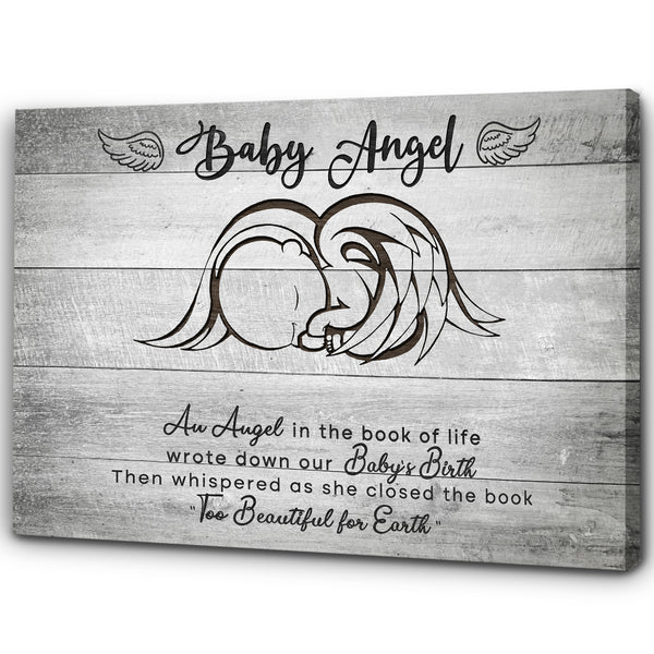 Memorial Canvas For Loss Baby Angel| Personalized Sympathy Gifts for Loss of Baby Angel in Heaven NXM82