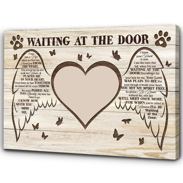 Dog Memorial Gift| Waiting At The Door Gifts For Loss of Dog Angel| Memorial Canvas Gifts for Dog NXM291