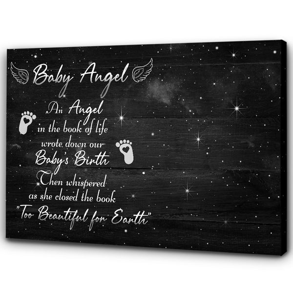 Baby Angel Memorial Canvas Gift Loss Baby| Memorial Gift For Loss of Baby In Heaven| Miscarriage Gifts NXM273