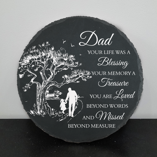 Dad Memorial Stone Memorial Gifts for Loss of Dad in Memory of Dad in Heaven Garden Slate Stone TNA13