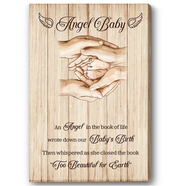 Memorial Canvas For Loss Baby| Sympathy Gifts for Loss of Baby| Memorial Gift for Baby in Heaven NXM442