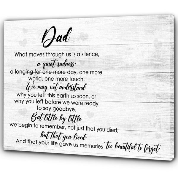 Dad Memorial Canvas Personalized Memorial Sympathy Gift for Loss of Dad Father In Memory NXM277