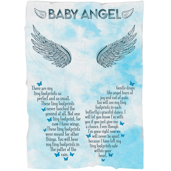 Baby Angel Personalized Memorial Blanket, Remembrance Throw Gift For Loss of Baby In Heaven MM25