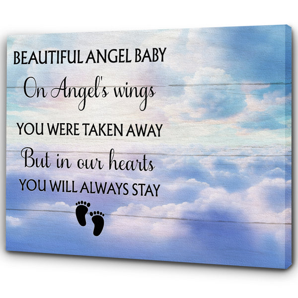 Memorial Canvas For Loss Baby Angel| Sympathy Gifts for Loss of Baby In Heaven| Remembrance Gift for Loss Child NXM79