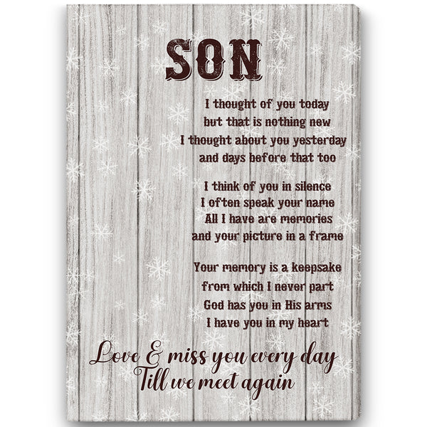 Son Memorial Canvas| Memorial Gift for Loss of Son In Heaven| Son Remembrance| In Memory Of Son NXM435