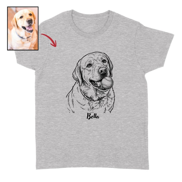 Custom Funny Dog with a Tennis Ball in Its Mouth Unisex T-shirt - Personalized Pet Gift FSD4845
