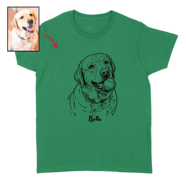 Custom Funny Dog with a Tennis Ball in Its Mouth Unisex T-shirt - Personalized Pet Gift FSD4845