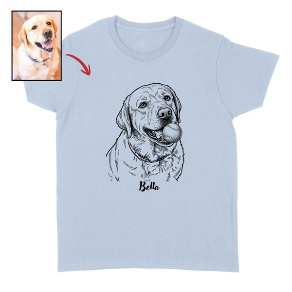 Custom Funny Dog with a Tennis Ball in Its Mouth Unisex T-shirt - Personalized Pet Gift FSD4845