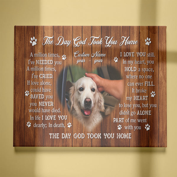 Dog Memorial Personalized Canvas Sympathy Gifts| Memorial Gifts For Loss of Dog Pet| Loss Dog Sympathy Gifts NXM381