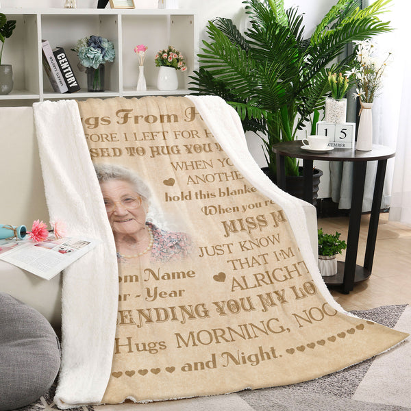 Custom Memorial Blanket, Remembrance Gift For Loss Of Dad Mom Son Brother Sympathy Gift MM12